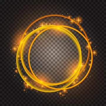 Fiery circle effect isolated. Sparkler  vector. Magic round sparkle,  frame. Stock Illustration