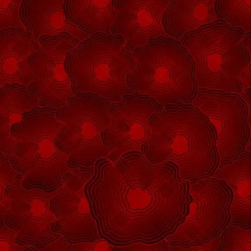 Fiery circular elements on a black background, seamless texture Stock Illustration