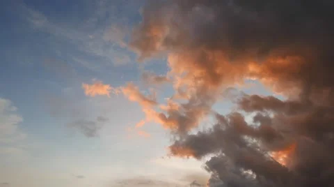 Fiery Clouds Timelapse 01 Stock Footage 49220332