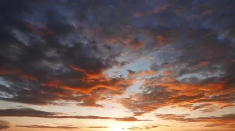 Fiery Clouds Timelapse Video stock 55277635