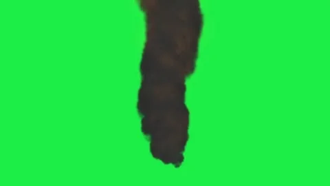 Fiery Dark Smoke Trail Spread Out Effect Animation Green Screen Video stock 303446930