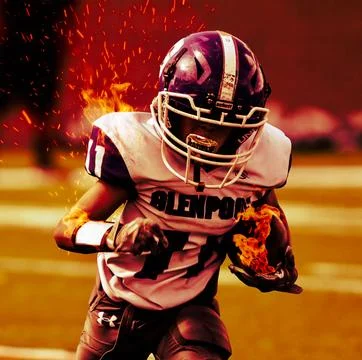 Fiery Determination on the Field Foto stock