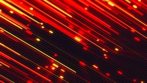 Fiery diagonal light trails in red and yellow tones, creating a sense of in.. Foto stock