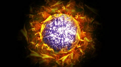 Fiery Disco Ball Background, with Alpha Channel Stock-Footage 45180908