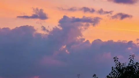 Fiery Dusk Sky Stock Footage 296615456