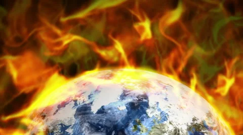 Fiery Earth Background Stock Footage 45481493