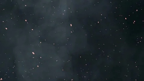 Fiery embers drifting gently within a smoky dark abstract background Stock Footage 327516776