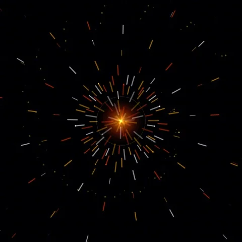 Fiery Exploding Starburst Animation - Cosmic Energy Burst Background Video stock 346283178