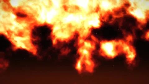 Fiery Explosion Blast with Dark Smoke Motion Background Stock-Footage 347964145