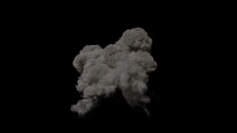 Fiery explosion with bright flames. Intense fire blast effect on dark Stock Footage 340380801