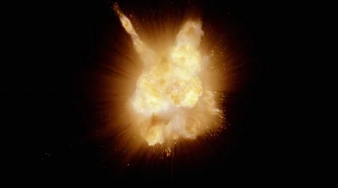 Fiery explosion bursting diagonally across frame Stock Footage 59523604