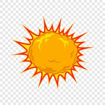 Fiery explosion busting icon, cartoon style Illustrazione stock