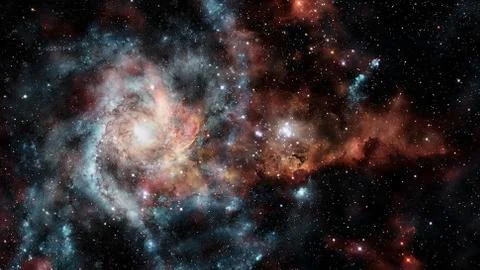 Fiery explosion in space. Elements of this image furnished by NASA Stock Photos