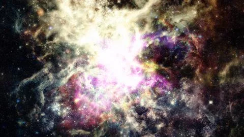 Fiery explosion in space. Elements of this image furnished by NASA Stock Photos