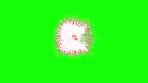 Fiery explosions and radiant light bursts set against a vibrant green screen Stock Footage 338390064