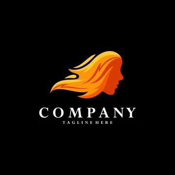 Fiery face logo design vector Illustrazione stock
