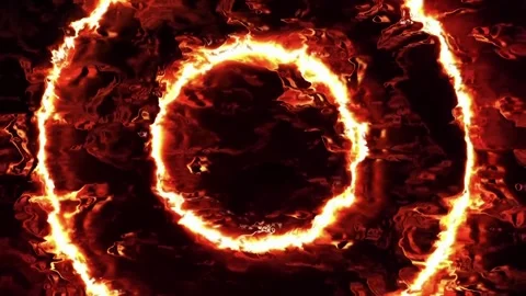 Fiery Fire Ripple Ring Seamless Loop with Burning Energy Wave Stock-Footage 344252340