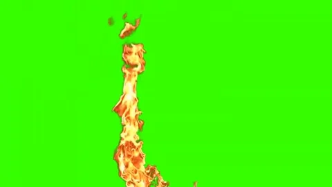 Fiery Fireball Burst and Flame Effect on Green Screen Stock Footage 340676203