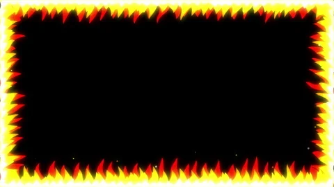Fiery flame border overlay animation with hot glowing embers and spark Stock Footage 347942567