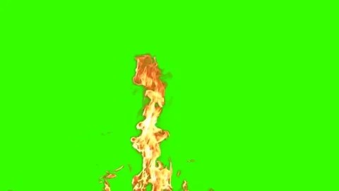 Fiery Flame Burst and Flying Sparks Green Screen Overlay Stock-Footage 340676214