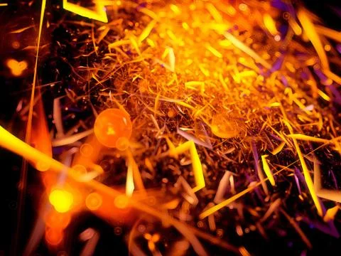 Fiery flame splinters in hell Illustrazione stock