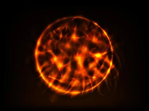 Fiery flames and glowing sparks rise in a mesmerizing blaze of heat and bur.. Stock Illustration