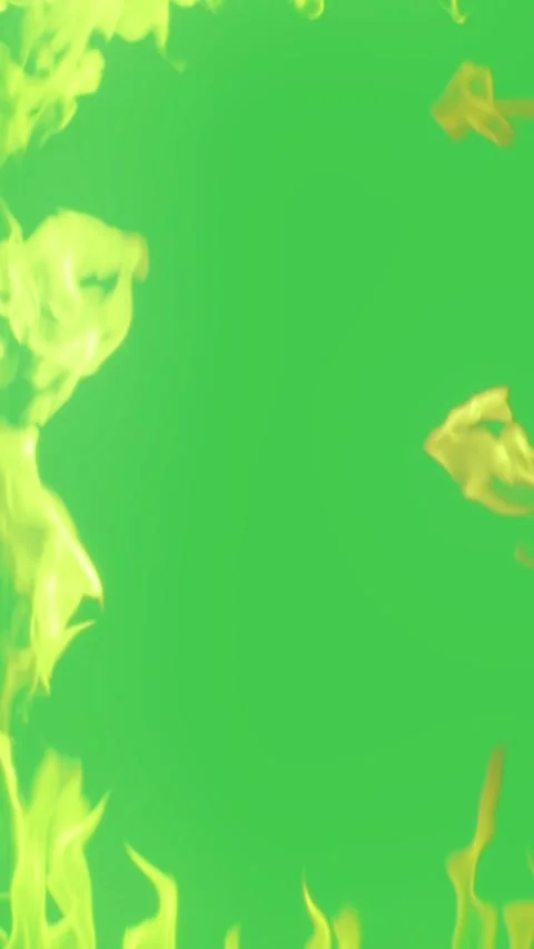 Fiery Flames Border Green Screen Vertical Stock-Footage 344766581