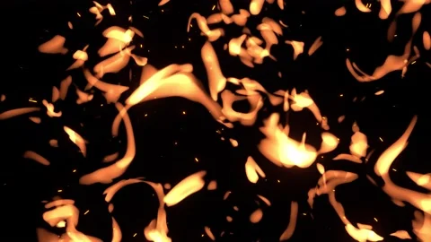 Fiery flashes effect on transparent background. Fire sparks.  Видео 229809206