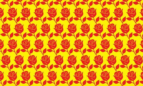 Fiery floral pattern illustration, a seamless vintage wallpaper design with red  Illustrazione stock