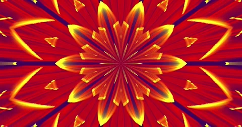Fiery flower kaleidoscope Stock Footage 242586799