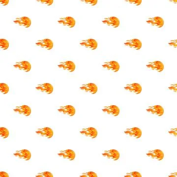Fiery flying fireball pattern with burning flames Stock Illustration