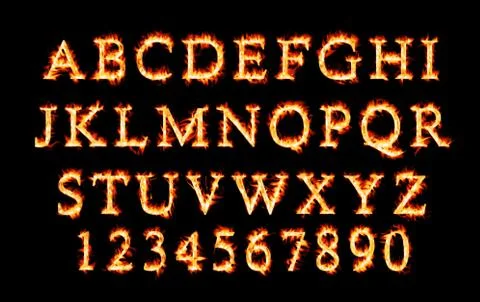 Fiery font Stock Illustration