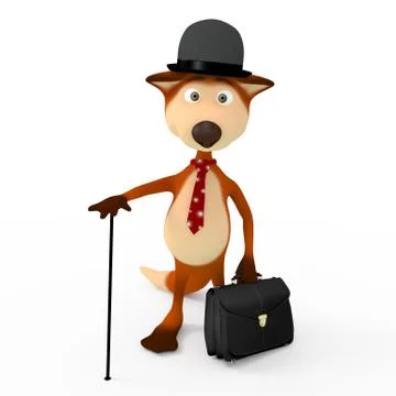 Fiery foxes the Gentleman. Stock Illustration