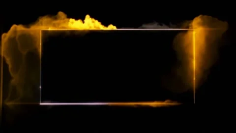 Fiery Frame Animation With Glowing Edges in a Dark Setting Vídeos de archivo 273953135