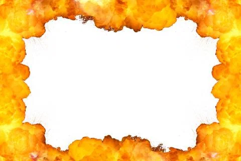 Fiery frame background on white Stock Photos