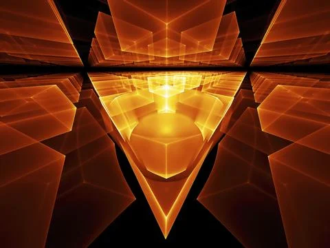 Fiery geometrical perspective stretching off to infinity Stock Illustration