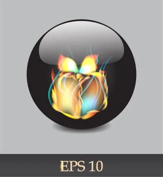 Fiery gift Stock Illustration
