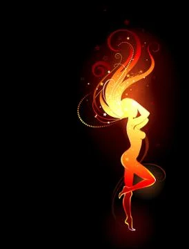 Fiery girl Stock Illustration