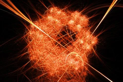 Fiery glowing abstract arc network Illustrazione stock