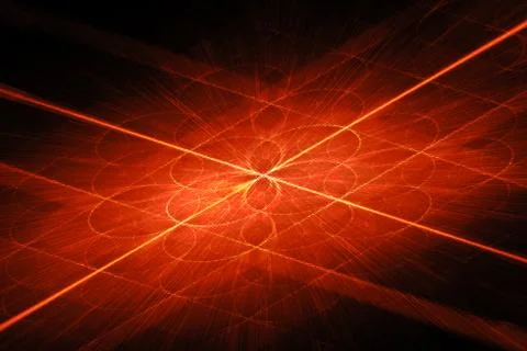 Fiery glowing blockchain stream intersection on grid Ilustração Stock