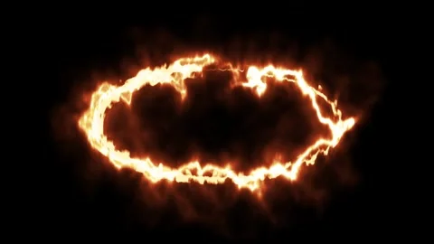 Fiery glowing energy ring frame animation isolated on black background vide.. Vídeo Stock 334907247