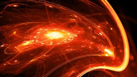 Fiery glowing futuristic technology Stock Illustration