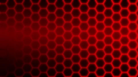 Fiery glowing hexagonal pattern background with pulsating fire colors from red Stock Footage 243677076
