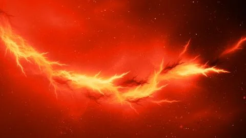 Fiery glowing interstellar lightning abstract background Stock Illustration