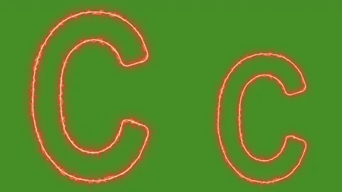 Fiery Glowing Letter C Uppercase and Lowercase Animation on Green Screen Stock Footage 314931621