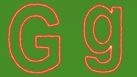 Fiery Glowing Letter G Uppercase and Lowercase Animation on Green Screen Stock-Footage 314931646