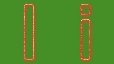 Fiery Glowing Letter I Uppercase and Lowercase Animation on Green Screen Stock Footage 314931644