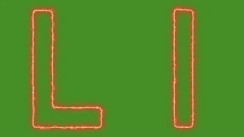 Fiery Glowing Letter L Uppercase and Lowercase Animation on Green Screen Stock Footage 314931663