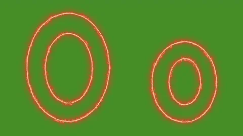 Fiery Glowing Letter O Uppercase and Lowercase Animation on Green Screen Stock Footage 314931689