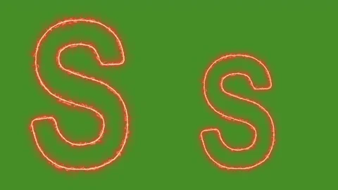 Fiery Glowing Letter S Uppercase and Lowercase Animation on Green Screen Stock Footage 314931710